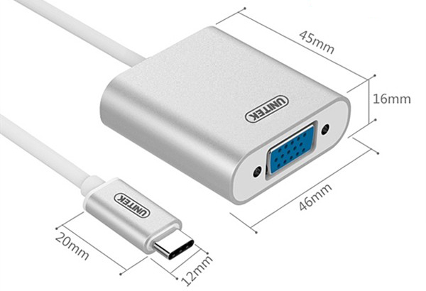 Thông tin cáp USB Type C to VGA Unitek Y-6308